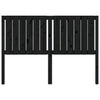 Bed Headboard Black 145.5x4x100 cm Solid Wood Pine