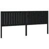 Bed Headboard Black 205.5x4x100 cm Solid Wood Pine