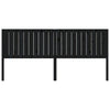 Bed Headboard Black 205.5x4x100 cm Solid Wood Pine