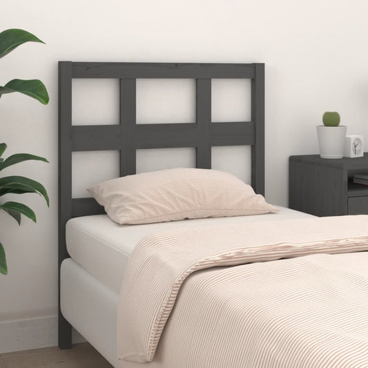 Bed Headboard | Grey | Solid Pine Wood | 95.5x4x100 cm