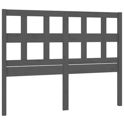 Bed Headboard Grey 145.5x4x100 cm Solid Wood Pine