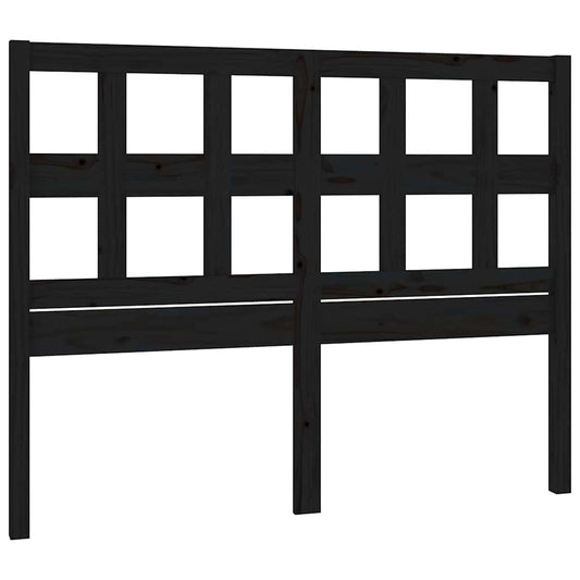 Bed Headboard | Black | Solid pine wood | 145.5 cm width, 100 cm height