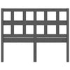 Bed Headboard Grey 185.5x4x100 cm Solid Wood Pine