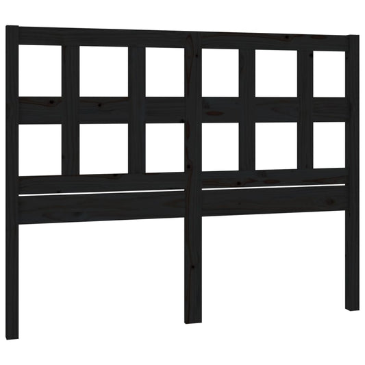 Bed Headboard | Black | Solid pine wood | Large | Decorative Inlays