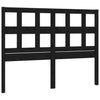 Bed Headboard Black 185.5x4x100 cm Solid Wood Pine