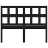 Bed Headboard Black 185.5x4x100 cm Solid Wood Pine