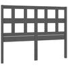 Bed Headboard Grey 205.5x4x100 cm Solid Wood Pine