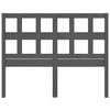Bed Headboard Grey 205.5x4x100 cm Solid Wood Pine