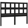 Bed Headboard Black 205.5x4x100 cm Solid Wood Pine