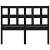 Bed Headboard Black 205.5x4x100 cm Solid Wood Pine