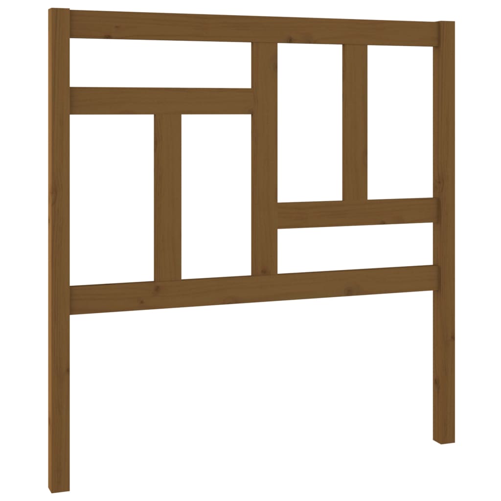 Bed Headboard | Honey brown | Solid pine wood | Decorative Inlays