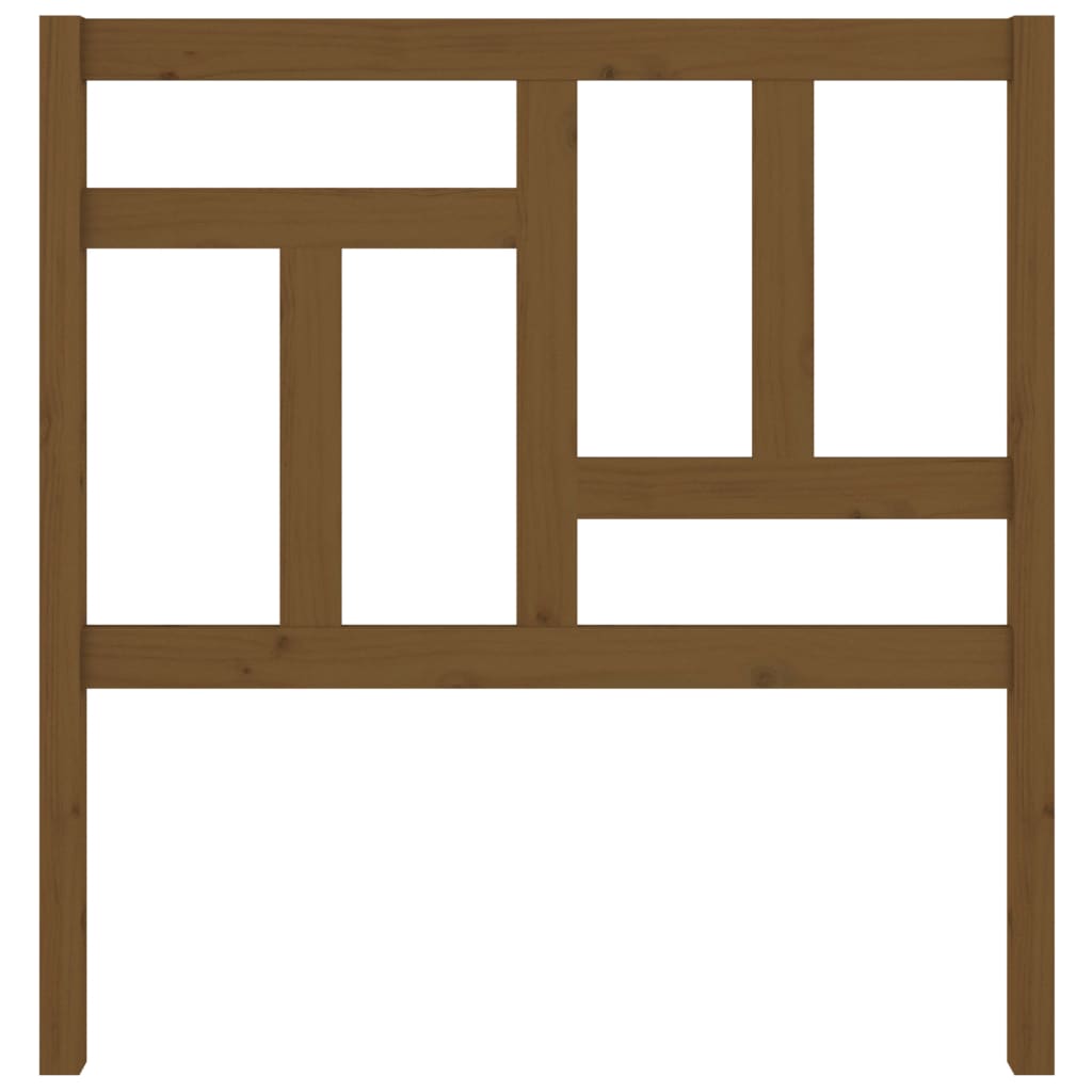 Bed Headboard | Honey brown | Solid pine wood | Decorative Inlays