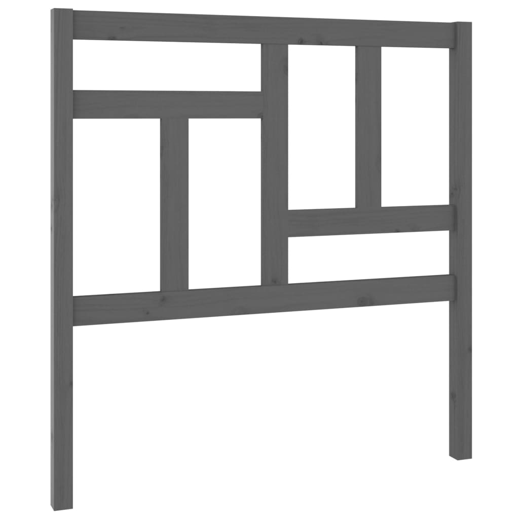Bed Headboard | Grey | Solid pine wood | 95.5x4x100 cm | Modern
