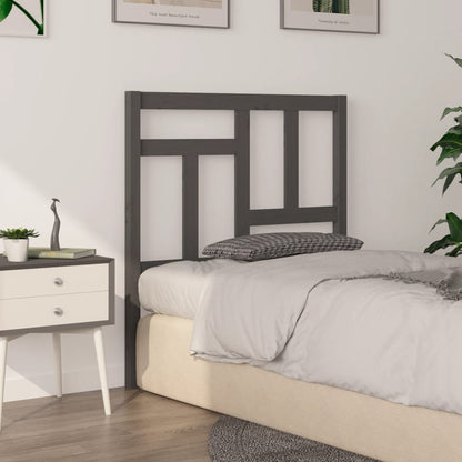 Bed Headboard | Grey | Solid pine wood | 95.5x4x100 cm | Modern