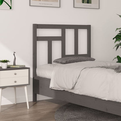 Bed Headboard | Grey | Solid pine wood | 95.5x4x100 cm | Modern