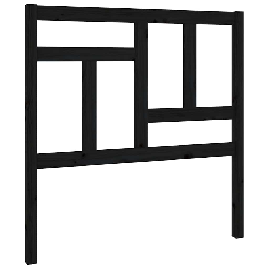 Bed Headboard | Black | Solid pine wood | 95.5 x 4 x 100 cm