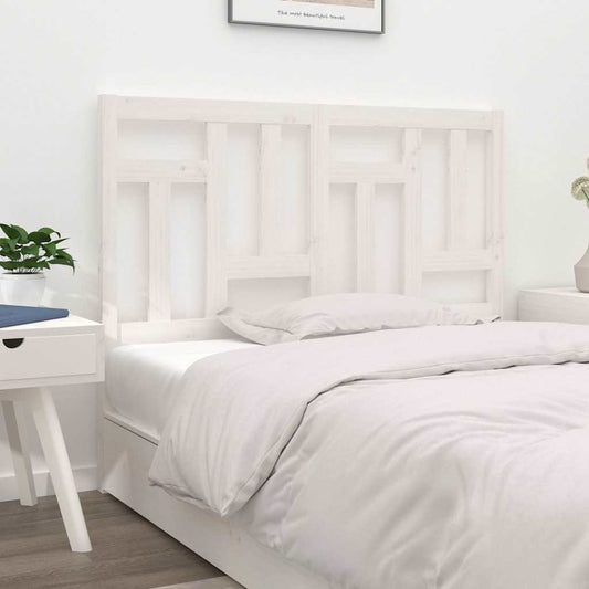 Bed Headboard White 145.5x4x100 cm Solid Wood Pine