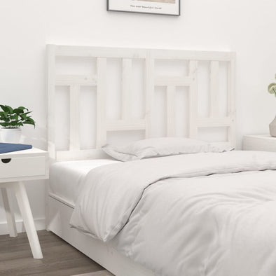 Bed Headboard White 205.5x4x100 cm Solid Wood Pine