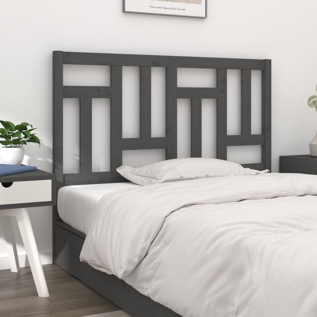 Bed Headboard | Grey | Solid Pine Wood | 205.5 cm wide