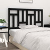 Bed Headboard Black 205.5x4x100 cm Solid Wood Pine