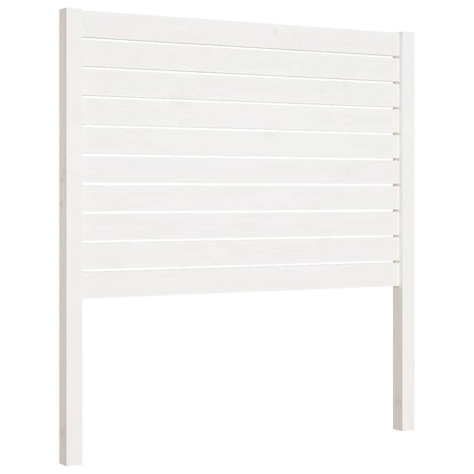 Bed Headboard | White | Solid Pine Wood | 81x4x100 cm | Decorative Inlays