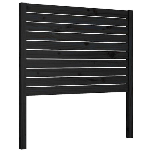 Bed Headboard | Black | Solid pinewood | Standard | Decorative Inlays
