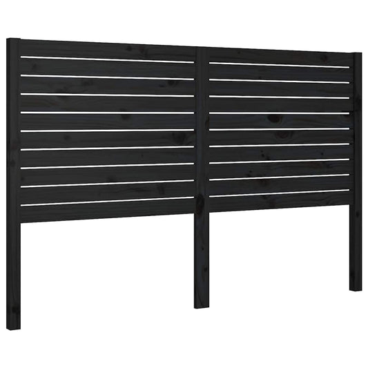 Bed Headboard | Black | Solid Pine Wood | 126 x 4 x 100 cm