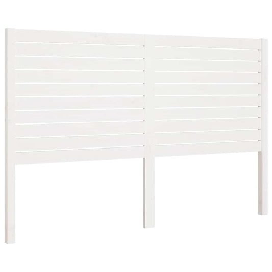 Bed Headboard White 146x4x100 cm Solid Wood Pine