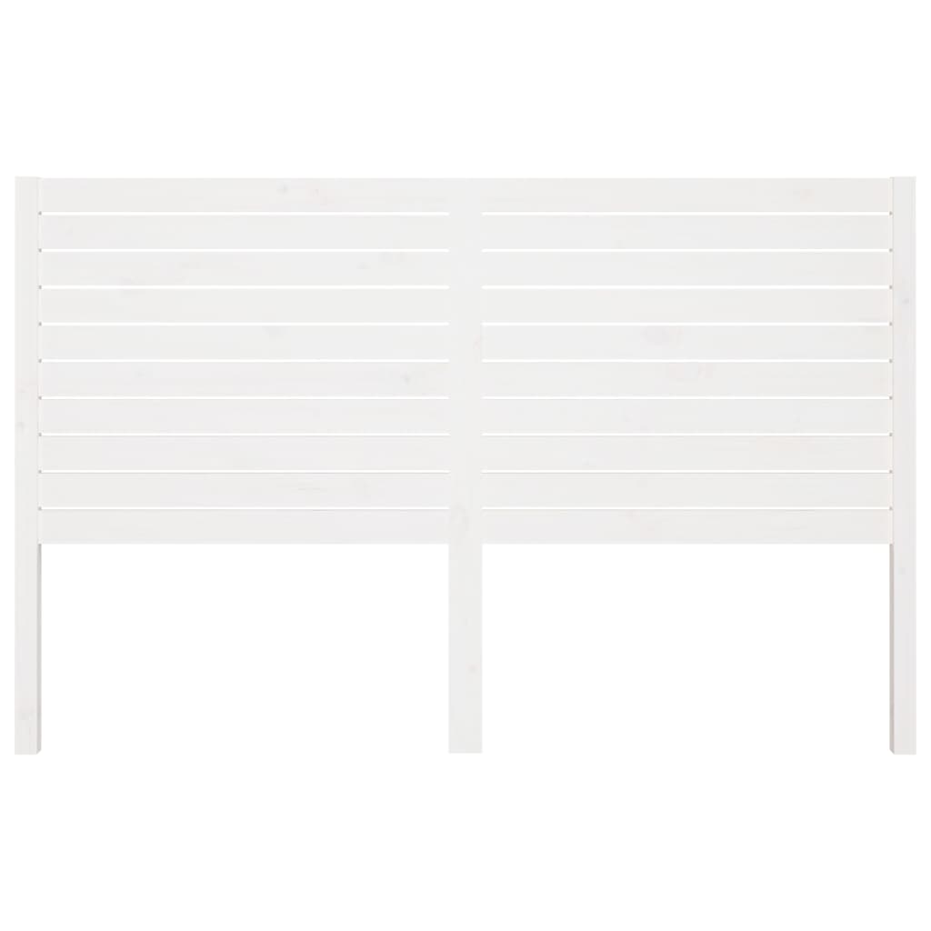 Bed Headboard White 146x4x100 cm Solid Wood Pine