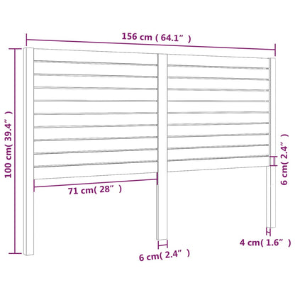 Bed Headboard 156x4x100 cm Solid Wood Pine