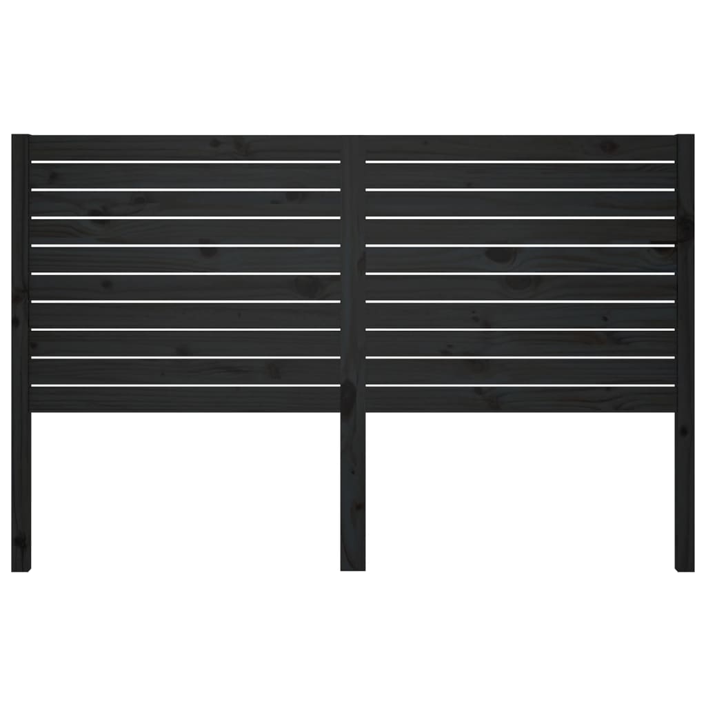 Bed Headboard Black 156x4x100 cm Solid Wood Pine