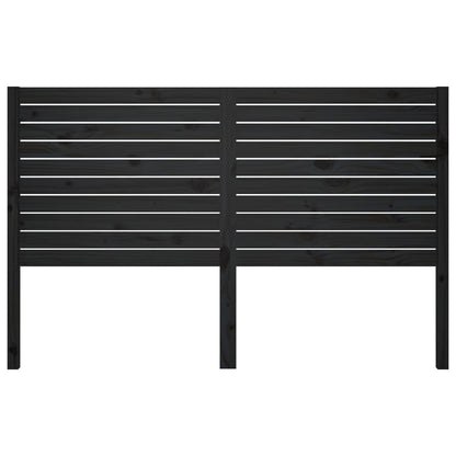 Bed Headboard Black 166x4x100 cm Solid Wood Pine
