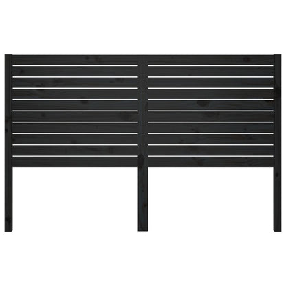 Bed Headboard Black 186x4x100 cm Solid Wood Pine