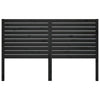 Bed Headboard Black 186x4x100 cm Solid Wood Pine