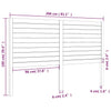 Bed Headboard White 206x4x100 cm Solid Wood Pine