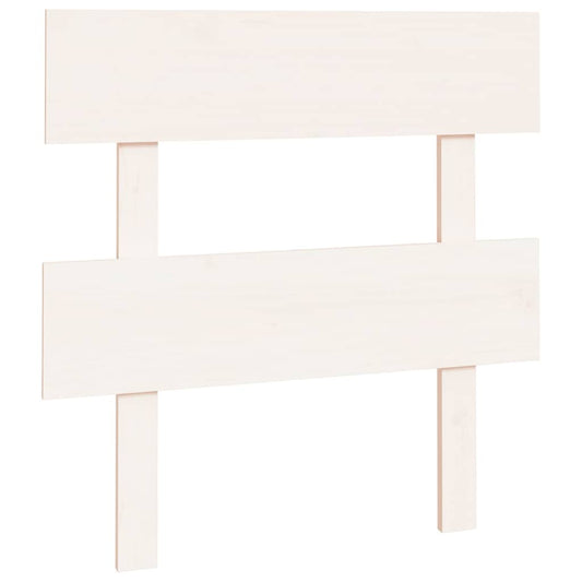 Bed Headboard | White | Solid Pine Wood | Decorative Inlays