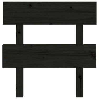 Bed Headboard Black 103.5x3x81 cm Solid Wood Pine
