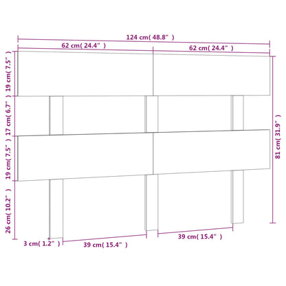 Bed Headboard 124x3x81 cm Solid Wood Pine