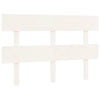 Bed Headboard White 124x3x81 cm Solid Wood Pine