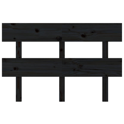 Bed Headboard Black 138x3x81 cm Solid Wood Pine