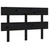 Bed Headboard Black 144x3x81 cm Solid Wood Pine