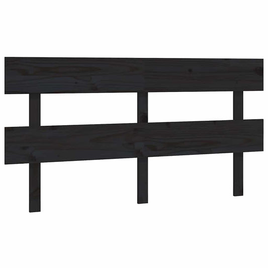 Bed Headboard | Black | Solid pine wood | Queen | Decorative Inlays