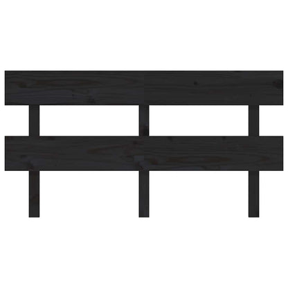 Bed Headboard Black 164x3x81 cm Solid Wood Pine