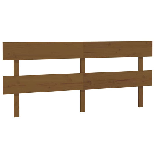 Bed Headboard | Honey brown | Solid pinewood | Large | Decorative Inlays