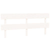 Bed Headboard White 204x3x81 cm Solid Wood Pine