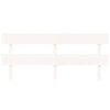 Bed Headboard White 204x3x81 cm Solid Wood Pine