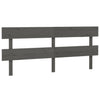 Bed Headboard Grey 204x3x81 cm Solid Wood Pine