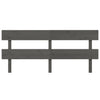 Bed Headboard Grey 204x3x81 cm Solid Wood Pine