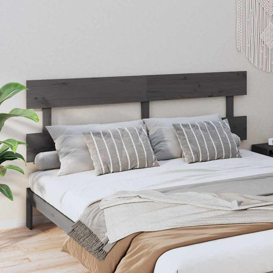 Bed Headboard | Grey | Solid pine wood | Full Size | Decorative Inlays