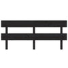 Bed Headboard Black 204x3x81 cm Solid Wood Pine